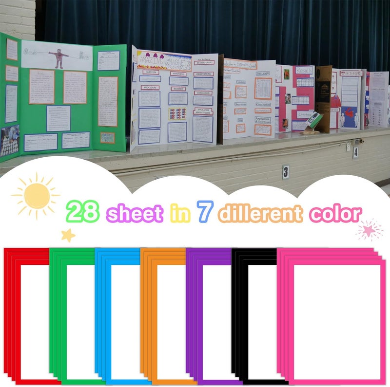 LonlyEagle 43 Colorful Sheets Science Fair Board Supplies Self Adhesive Presentation Science Subtitles Fair Project Titles Personalized Letter Sticker Supplies for Classroom Office - Image 5